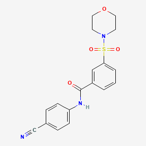 molecular formula C18H17N3O4S B2834420 N-(4-氰基苯基)-3-吗啉-4-磺酰苯甲酰胺 CAS No. 926432-15-7