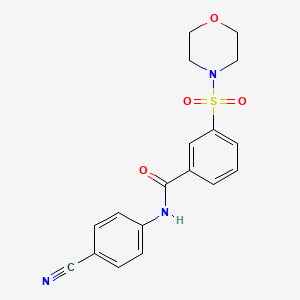 molecular formula C18H17N3O4S B2834420 N-(4-cyanophenyl)-3-(morpholine-4-sulfonyl)benzamide CAS No. 926432-15-7