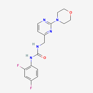 molecular formula C16H17F2N5O2 B2834425 1-(2,4-二氟苯基)-3-((2-吗啉基嘧啶-4-基)甲基)脲 CAS No. 1796966-19-2