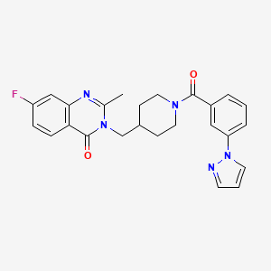 7-Fluoro-2-methyl-3-[[1-(3-pyrazol-1-ylbenzoyl)piperidin-4-yl]methyl]quinazolin-4-one