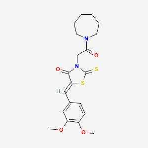 molecular formula C20H24N2O4S2 B2834428 (5Z)-3-[2-(氮杂辛-1-基)-2-氧代乙基]-5-[(3,4-二甲氧苯基)甲基亚甲基]-2-硫代-1,3-噻唑烷-4-酮 CAS No. 681832-62-2