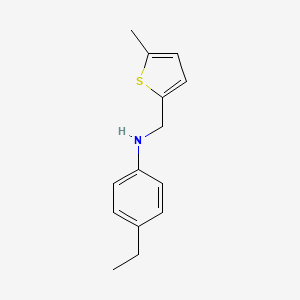molecular formula C14H17NS B2834434 4-乙基-N-[(5-甲硫吩-2-基)甲基]苯胺 CAS No. 869947-61-5