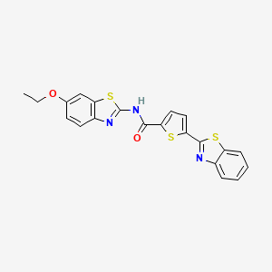 molecular formula C21H15N3O2S3 B2834435 5-(1,3-benzothiazol-2-yl)-N-(6-ethoxy-1,3-benzothiazol-2-yl)thiophene-2-carboxamide CAS No. 864938-75-0