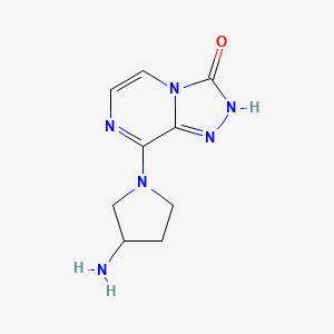 molecular formula C9H12N6O B2834438 8-(3-氨基吡咯啉-1-基)[1,2,4]三唑并[4,3-a]吡嗪-3(2H)-酮 CAS No. 1354496-79-9