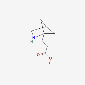 molecular formula C9H15NO2 B2834439 Methyl 3-(2-azabicyclo[2.1.1]hexan-1-yl)propanoate CAS No. 2169636-15-9