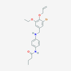molecular formula C22H27BrN2O3 B283444 N-(4-{[4-(allyloxy)-3-bromo-5-ethoxybenzyl]amino}phenyl)butanamide 