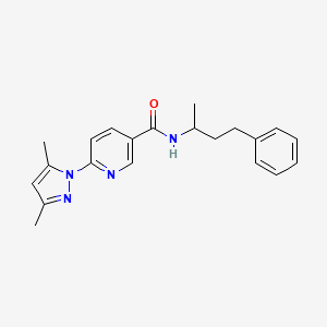 6-(3,5-dimethyl-1H-pyrazol-1-yl)-N-(4-phenylbutan-2-yl)nicotinamide