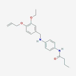 molecular formula C22H28N2O3 B283445 N-(4-{[4-(allyloxy)-3-ethoxybenzyl]amino}phenyl)butanamide 