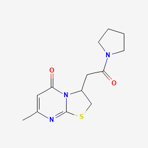 molecular formula C13H17N3O2S B2834452 7-methyl-3-(2-oxo-2-(pyrrolidin-1-yl)ethyl)-2H-thiazolo[3,2-a]pyrimidin-5(3H)-one CAS No. 953261-01-3