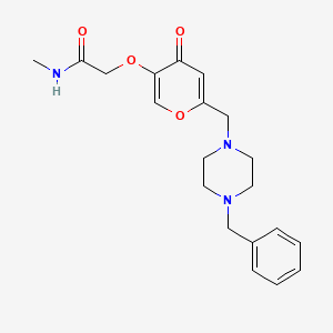 molecular formula C20H25N3O4 B2834458 2-[6-[(4-benzylpiperazin-1-yl)methyl]-4-oxopyran-3-yl]oxy-N-methylacetamide CAS No. 898457-05-1