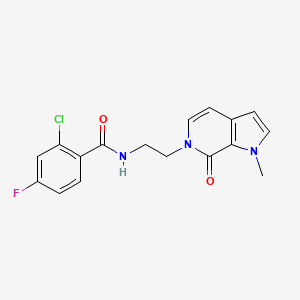 molecular formula C17H15ClFN3O2 B2834459 2-chloro-4-fluoro-N-(2-(1-methyl-7-oxo-1H-pyrrolo[2,3-c]pyridin-6(7H)-yl)ethyl)benzamide CAS No. 2034532-02-8