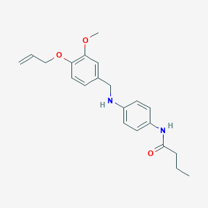 molecular formula C21H26N2O3 B283446 N-(4-{[4-(allyloxy)-3-methoxybenzyl]amino}phenyl)butanamide 