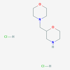 molecular formula C9H20Cl2N2O2 B2834464 2-[(吗啉-4-基)甲基]吗啉二盐酸盐 CAS No. 122910-82-1