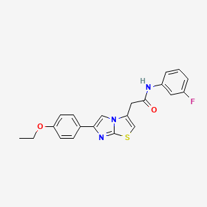 molecular formula C21H18FN3O2S B2834466 2-(6-(4-ethoxyphenyl)imidazo[2,1-b]thiazol-3-yl)-N-(3-fluorophenyl)acetamide CAS No. 897462-19-0