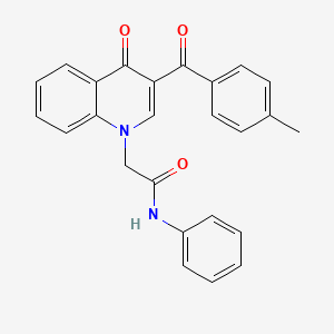 2-[3-(4-methylbenzoyl)-4-oxoquinolin-1-yl]-N-phenylacetamide