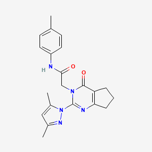 2-(2-(3,5-dimethyl-1H-pyrazol-1-yl)-4-oxo-4,5,6,7-tetrahydro-3H-cyclopenta[d]pyrimidin-3-yl)-N-(p-tolyl)acetamide