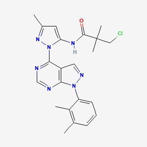 molecular formula C22H24ClN7O B2834473 3-氯-N-(1-(1-(2,3-二甲基苯基)-1H-吡唑并[3,4-d]嘧啶-4-基)-3-甲基-1H-吡唑-5-基)-2,2-二甲基丙酰胺 CAS No. 1005974-00-4