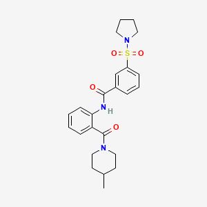 molecular formula C24H29N3O4S B2834482 N-[2-(4-methylpiperidine-1-carbonyl)phenyl]-3-pyrrolidin-1-ylsulfonylbenzamide CAS No. 452055-65-1