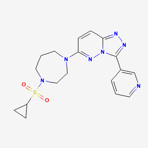 molecular formula C18H21N7O2S B2834484 6-(4-Cyclopropylsulfonyl-1,4-diazepan-1-yl)-3-pyridin-3-yl-[1,2,4]triazolo[4,3-b]pyridazine CAS No. 2380178-53-8