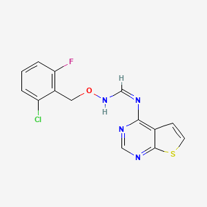 N-[(2-chloro-6-fluorophenyl)methoxy]-N'-thieno[2,3-d]pyrimidin-4-ylmethanimidamide