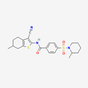 N-(3-cyano-6-methyl-4,5,6,7-tetrahydrobenzo[b]thiophen-2-yl)-4-((2-methylpiperidin-1-yl)sulfonyl)benzamide