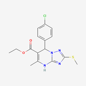 Ethyl 7-(4-chlorophenyl)-5-methyl-2-(methylthio)-4,7-dihydro[1,2,4]triazolo[1,5-a]pyrimidine-6-carboxylate