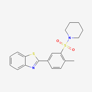 molecular formula C19H20N2O2S2 B2834499 2-(4-甲基-3-(哌啶-1-基磺酰基)苯基)苯并噻唑 CAS No. 380173-02-4