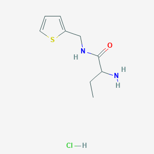 molecular formula C9H15ClN2OS B2834500 2-amino-N-[(thiophen-2-yl)methyl]butanamide hydrochloride CAS No. 1909313-29-6