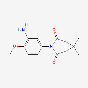 molecular formula C14H16N2O3 B2834501 3-(3-氨基-4-甲氧基苯基)-6,6-二甲基-3-氮代双环[3.1.0]己烷-2,4-二酮 CAS No. 1479616-78-8