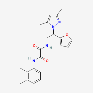 molecular formula C21H24N4O3 B2834503 N1-(2-(3,5-dimethyl-1H-pyrazol-1-yl)-2-(furan-2-yl)ethyl)-N2-(2,3-dimethylphenyl)oxalamide CAS No. 2034565-71-2