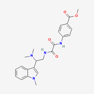 molecular formula C23H26N4O4 B2834507 甲基-4-(2-((2-(二甲基氨基)-2-(1-甲基-1H-吲哚-3-基)乙基)氨基)-2-氧代乙酰胺基)苯甲酸甲酯 CAS No. 1091448-77-9