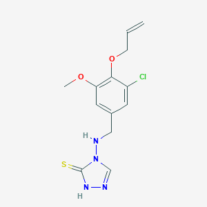molecular formula C13H15ClN4O2S B283451 4-{[4-(allyloxy)-3-chloro-5-methoxybenzyl]amino}-4H-1,2,4-triazol-3-ylhydrosulfide 