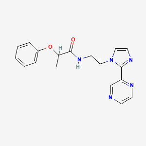 2-phenoxy-N-(2-(2-(pyrazin-2-yl)-1H-imidazol-1-yl)ethyl)propanamide