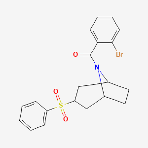 molecular formula C20H20BrNO3S B2834516 (2-bromophenyl)((1R,5S)-3-(phenylsulfonyl)-8-azabicyclo[3.2.1]octan-8-yl)methanone CAS No. 1704515-62-7