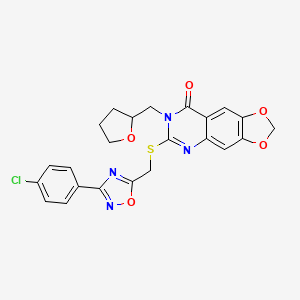 molecular formula C23H19ClN4O5S B2834524 N-(2-呋喃甲基)-5-[4-(吗啉-4-基磺酰基)苯基]-1,3,4-噁二唑-2-甲酰胺 CAS No. 1111993-77-1