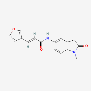 molecular formula C16H14N2O3 B2834531 (E)-3-(furan-3-yl)-N-(1-methyl-2-oxoindolin-5-yl)acrylamide CAS No. 1448140-57-5