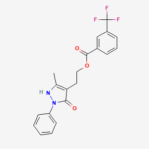 2-(5-methyl-3-oxo-2-phenyl-2,3-dihydro-1H-pyrazol-4-yl)ethyl 3-(trifluoromethyl)benzenecarboxylate