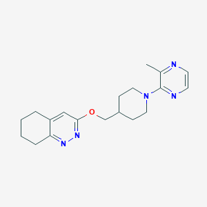 molecular formula C19H25N5O B2834534 3-((1-(3-Methylpyrazin-2-yl)piperidin-4-yl)methoxy)-5,6,7,8-tetrahydrocinnoline CAS No. 2309551-09-3