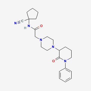 molecular formula C23H31N5O2 B2834542 N-(1-cyanocyclopentyl)-2-[4-(2-oxo-1-phenylpiperidin-3-yl)piperazin-1-yl]acetamide CAS No. 1796915-60-0