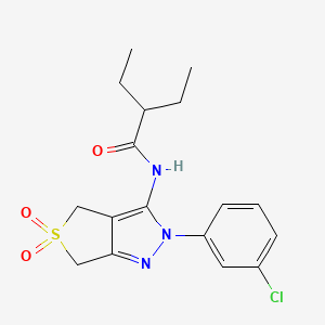 N-[2-(3-chlorophenyl)-5,5-dioxo-4,6-dihydrothieno[3,4-c]pyrazol-3-yl]-2-ethylbutanamide