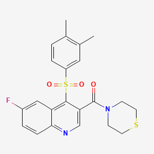 (4-((3,4-Dimethylphenyl)sulfonyl)-6-fluoroquinolin-3-yl)(thiomorpholino)methanone