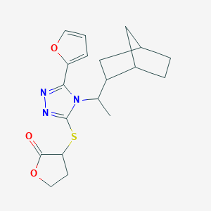 3-{[4-(1-{bicyclo[2.2.1]heptan-2-yl}ethyl)-5-(furan-2-yl)-4H-1,2,4-triazol-3-yl]sulfanyl}oxolan-2-one