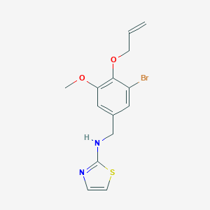 molecular formula C14H15BrN2O2S B283456 N-[4-(allyloxy)-3-bromo-5-methoxybenzyl]-N-(1,3-thiazol-2-yl)amine 