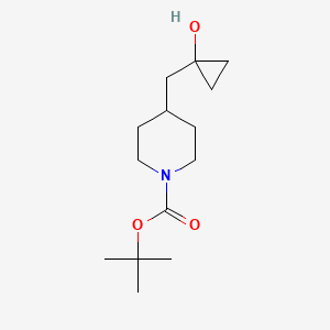 molecular formula C14H25NO3 B2834574 Tert-butyl 4-[(1-hydroxycyclopropyl)methyl]piperidine-1-carboxylate CAS No. 1783632-46-1