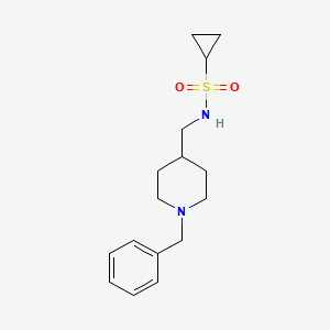 molecular formula C16H24N2O2S B2834575 N-((1-benzylpiperidin-4-yl)methyl)cyclopropanesulfonamide CAS No. 1210227-93-2