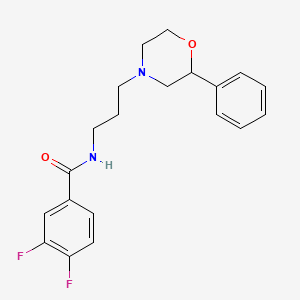 molecular formula C20H22F2N2O2 B2834579 3,4-二氟-N-(3-(2-苯基吗啉基)丙基)苯甲酰胺 CAS No. 954246-78-7