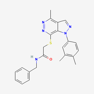 molecular formula C23H23N5OS B2834585 N-benzyl-2-((1-(3,4-dimethylphenyl)-4-methyl-1H-pyrazolo[3,4-d]pyridazin-7-yl)thio)acetamide CAS No. 1105203-78-8