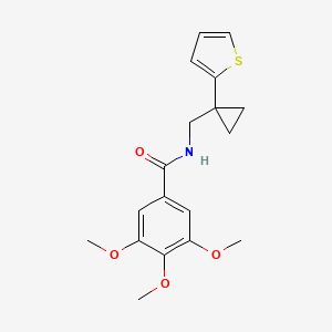 molecular formula C18H21NO4S B2834599 3,4,5-trimethoxy-N-((1-(thiophen-2-yl)cyclopropyl)methyl)benzamide CAS No. 1207041-05-1
