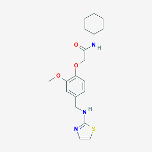 molecular formula C19H25N3O3S B283460 N-cyclohexyl-2-[2-methoxy-4-[(1,3-thiazol-2-ylamino)methyl]phenoxy]acetamide 