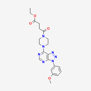 molecular formula C21H25N7O4 B2834600 ethyl 4-(4-(3-(3-methoxyphenyl)-3H-[1,2,3]triazolo[4,5-d]pyrimidin-7-yl)piperazin-1-yl)-4-oxobutanoate CAS No. 920376-16-5